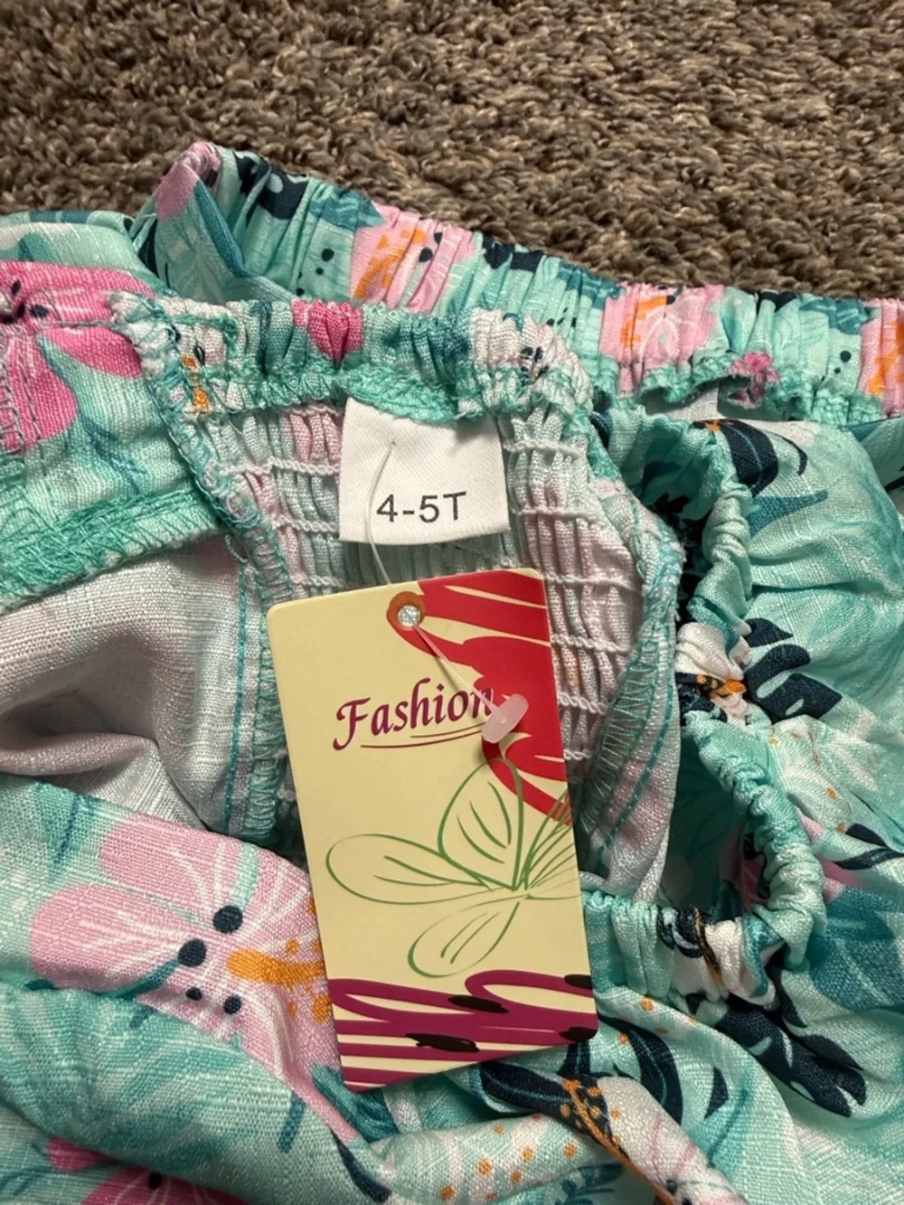 Girls Mint Floral Pajama Set - 2-Piece set